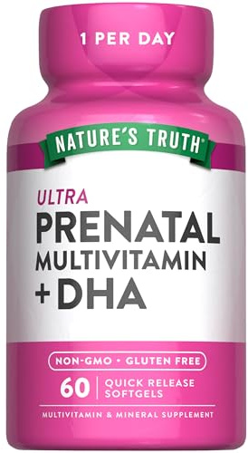 Nature's Truth Prenatal Vitamins for Women | with DHA and Folic Acid | 60 Softgels | Non-GMO & Gluten Free Supplement