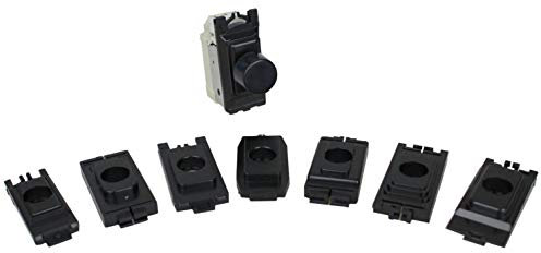 Varilight 2-Way V-Pro Push On/Off Rotary LED Dimmer 0-300W (1 Grid Space) (to fit MK, Schneider Ultimate, Schneider Lisse, Crabtree, Hager, Deta, BG & Varilight PowerGrid) Black