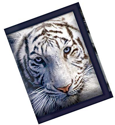 Deluxebase Portefeuilles 3D LiveLife - Tigre Blanc de Porte Monnaie Homme Chat 3D Lenticulaire, Pièces, Billets & Cartes.Illustration sous Licence de L'Artiste renommé David Penfound