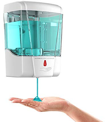 kuyuansu 700ml Kapazität Automatischer Seifenspender Berührungsloser Sensor Händedesinfektionsmittel Waschmittelspender Wandmontage für Badezimmer Küche