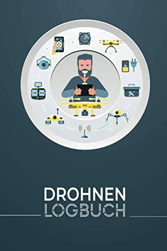 Drohnen Logbuch: Flugbuch für Drohnen Piloten zur Dokumentation von Drohnen Flügen | A5 Notizbuch mit Vordruck zum Ausfüllen auf 109 Seiten.