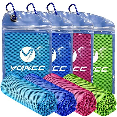 YQXCC Kühlendes Handtuch 4 Stück 120 x 30 cm, Eishandtuch, Mikrofaser-Handtuch für sofortige Kühlung, kühles kaltes Handtuch für Yoga, Strand, Golf, Reisen, Fitnessstudio, Sport, Schwimmen