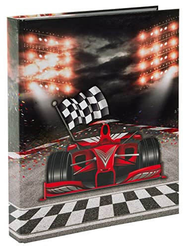 goldbuch 37 089 Ringbuch Racing Champion, Ordner, Maße 26 x 32 x 4 cm, Einband aus Kunstrdruck, Hefter mit 2-Ringmechanik, Ringordner Format DIN A4, Motiv Rennwagen, für Jungen und Mädchen