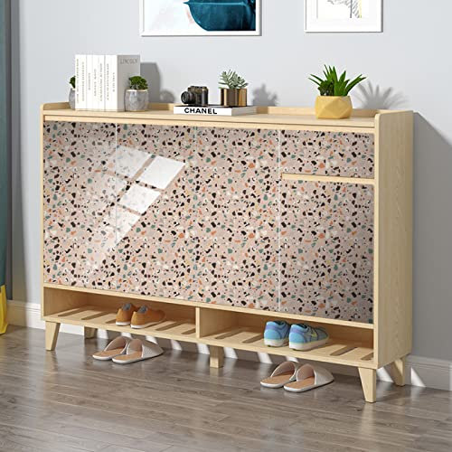 Fliesenaufkleber Rosa Terrazzo Klebefliesen Wasserdicht Ölfest Selbstklebende Küchenrückwand Folie Mosaikfliesen Fliesenfolie für Bad Möbel Schrank Dekorative Klebefolie 10 Stück(20x20cm)
