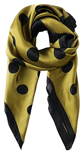 Femme Fille Foulard Carrée en Soie Synthétique Foulard à Cheveux Doux Foulards Élégants pour Femmes 90×90cm - Doux Motif Floral