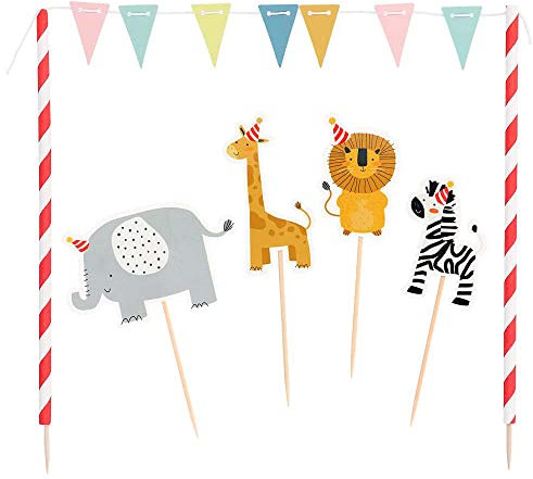 Boland 50216 - Kuchen Dekoration Safari, Tiere, Torte, Geschenk, Geburtstag, Kindertag, Elefant, Zebra, Giraffe, Löwe