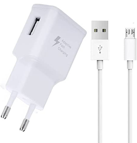 PH26 - Cargador rápido 3 A + cable USB para ZTE Blade A31 Plus - Cargador ultra potente 3 A con cable micro USB - Transferencia de datos ultrarrápida