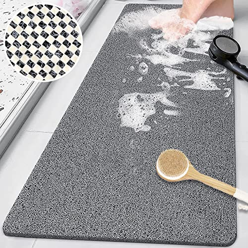 Tapis de douche (80x40 cm), tapis de bain antidérapant pour intérieur de baignoire, tapis de douche en PVC anti-moisissures, antibactérien, tapis de massage pour cabine de douche, séchage rapide