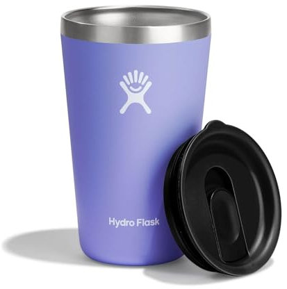 HYDRO FLASK - All Around Tumbler 473 ml (16 oz) with Closable Spill Proof Press-In Lid - Stainless Steel Double Wall Vacuum Insulated - BPA-Free - Lupine