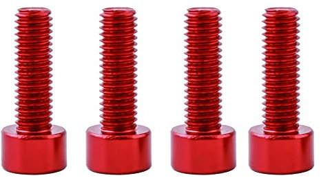 4 Stück Fahrrad Flaschenhalter Schraube M5x15 mm Flaschenhalterschrauben Fahrradzubehör, Fahrrad Feste Spindelschrauben (Rot)