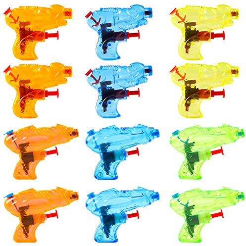 SULOLI 12 Packs Water Gun Pistol for Kids Squirt Toys Party Bag Filler for Boys Toys for Paddling Pool