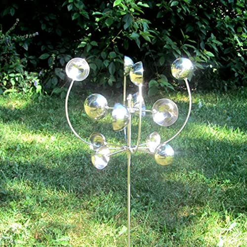 Garten Metall Wind, Outdoor Windmühle Skulptur Kinetische Wind Schmiedeeisen Pinwheels Kunsthandwerk Hof Ornament for Hof Rasen Patio & Garten Dekor, Idee Garten Geschenke