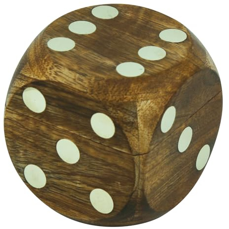 Würfel-Box mit 6 Würfeln Spiel Holz/Messing 8x8cm Sea-Club