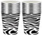 POPOYU 16 Stück Pappbecher mit Zebradruck Safari-Pappbecher mit Tierdruck Zebra Strukturierte Pappbecher für Kinder Geburtstagsparty, Babyparty,Dschungel-Safari-Mottoparty Dekoration