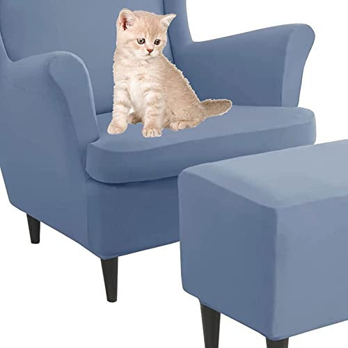 Uyeoco Elastische Sesselüberwürfe 3-teilig - Bezug für Ohrensessel Mit Ottomane - Schonbezug Sesselhusse Stretch Husse (Color : #84)