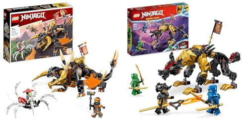 LEGO 71782 NINJAGO Coles Erddrache EVO, Spielzeug zum Sammeln & 71790 NINJAGO Jagdhund des kaiserlichen Drachenjägers, baubares Monster-Spielzeug