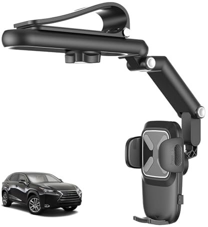 Handyhalterung Auto, Kfz Handyhalterung Mit Sonnenblendenclip, 360° Drehbar Drehbarer Und Einziehbare Smartphone Halterung Auto, Neuer Rutschfester Und Wackelfreier Car Phone Holder (Grau)