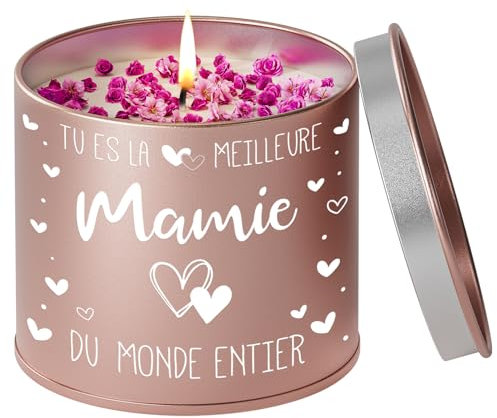 PRSTENLY Cadeau Fete des Grand Mere, Bougie Parfumée Cadeau Mamie, Idee Cadeaux pour Mamie Noel Anniversaire Fete Des Grand Mere