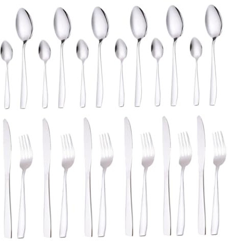 PRETYZOOM 24stücke Teiliges Edelstahlbesteckset Bestecksets Für Küche Und Geschirr Mit Holzetui Für Aufbewahrung Und Schutz