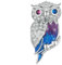 Yashuo Abalorio de plata de ley 925 con diseño de animales de fresa, conejo, caballo, conchas nacaradas, sirena para pulseras Pandora, esmaltado Cristal, Búho A, YS-R748