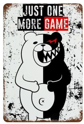 KSOXDAITIP Videospiel Danganronpa Monokuma Poster, Wanddekoration, Kunst, Metallblechposter, moderne Heimdekoration, Kunst, Metallposter, Hausbar, Laden, Dekorationen, Vintage-Schild, Geschenk, 30 x