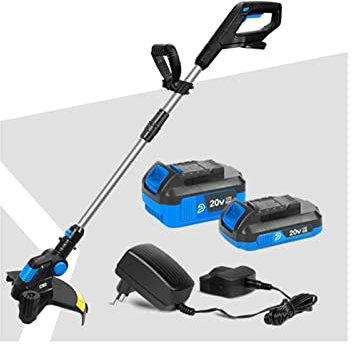 MEIVIYA Taille-Bordures et Coupe-Bordure Tondeuse à Gazon électrique 20V Tondeuse à Gazon sans Fil 12in Coupe-chaîne à dégagement Automatique élagage Outils de Jardin Batterie Li-ION(20V-Coil-Set4)