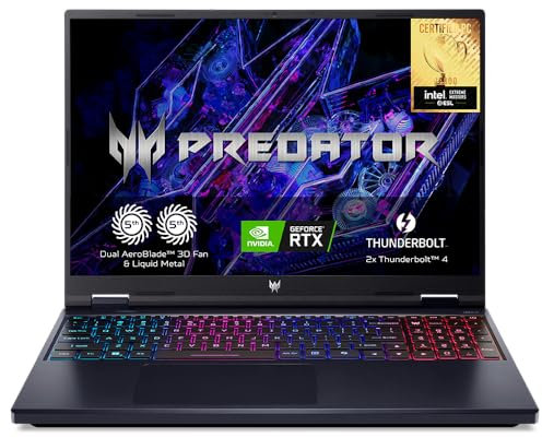 Acer Predator Helios Neo 16 PHN16-72-97T8, Ordenador Portátil Gaming 16 WQXGA 240Hz (Intel Core i9-14900HX, 32GB RAM, 1TB SSD, NVIDIA GeForce RTX 4070, Windows 11 Home) Negro, Teclado QWERTY Español