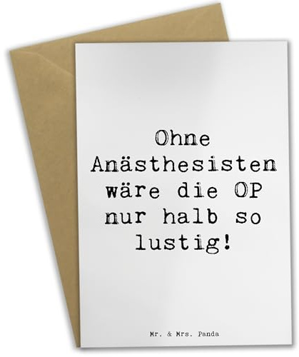 Mr. & Mrs. Panda babykarte Spruch Anästhesist Humor - Geschenk, einladungskarten, Grußkarten, osterkarten, Berufsgestaltung, Geschenke mit Herz, Lebenswichtige Arbeit, Berufsprodukte, Beruf, Arzt
