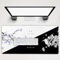 Tapis de souris Sakura japonais avec base en caoutchouc antidérapant et bords cousus pour clavier, ordinateur portable, ordinateur de bureau, 100 x 50 cm, noir et blanc