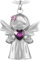 Fugoviin Cadeau Porte Clef Ange Gardien Mat avec Pierre PréCieuse et Fleurs de Lilas, Porte Clé Porte Bonheur, Cadeau à Moins de 10 Euros pour Petite Amie, Collègue, Mère, Sœur, etc.