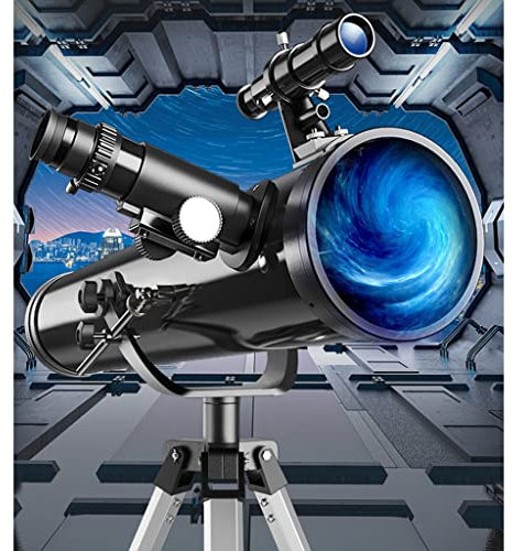 Teleskope für die Astronomie, Astronomisches Teleskop mit 700 mm Brennweite, einstellbar, ideales Teleskop für Anfänger, Kinder und Erwachsene mit Stativ und Telefonhalterung, gut (Schwarz C)