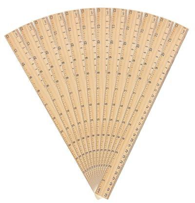 KGDUYC 12-teiliges Lineal Holzlineal mit Zentimeter- und Zollskala, doppelt abgeschrägtes Design, geeignet für Homeoffice, Schule, Erwachsene, Studenten, Zubehör (30 cm/12 in)