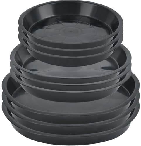 9 Pcs Plant Pot Saucers,Plant Trays for Pots,Plastic Plant Tray Flower Pots,Drip Tray Saucer for Indoor Outdoor Garden Potted Plants 21cm/17cm/14cm