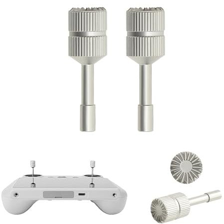 CERFFOOL Joystick Drohne aus Aluminiumlegierung für DJI RC 2/1, Ersatz für Controller-Stock, rutschfest, Ersatzteile für DJI Air 3S/Mini 4 Pro/Flip/Neo (Titan, verlängerter Rocker)
