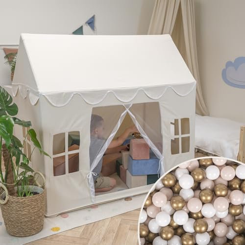 KiddyMoon Spielhaus Kinderzelt Mit 400 Bälle Für Kinder Kinderhaus Faltbares Design Kinder Spielzelt Indoor Kreativität Kinderzelt Für Drinnen Und Draußen Kinderzimmer