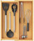 Lifewit Utensil Drawer Organiser, 2 Compartment Expandable Cutlery Tray for Kitchen, Bamboo Silverware Flatware Holder, Wood Adjustable Kitchen Spatula Tool and Gadgets Storage Divider, Large, Natural