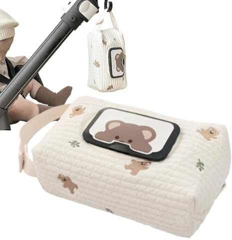 Baby Wipes Travel Case, dispensador de linace - Repetidor de toallitas recargables portátil - Organizador reutilizable, bonita bolsa de almacenamiento para bolsas de pañales, compras, caminar, cuarto
