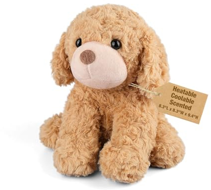 Bobbie & Laxi Mikrowellen- & kühlbares Hunde-Plüschtier – Heizkissen zur Linderung von Periodenschmerzen, Muskelbeschwerden & Angst, wärmendes Kuscheltier, Geschenk für Groß & Klein