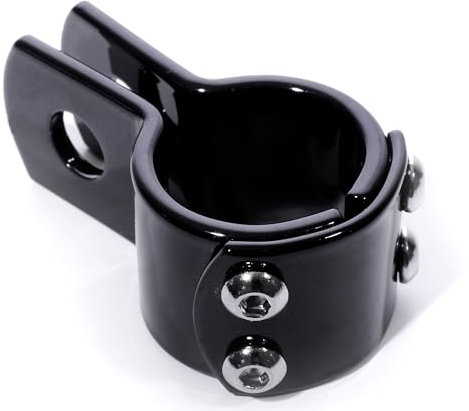 WTMT Befestigungsklemme 32 mm Schwarz Halterung 1¼ Zoll für Harley universal Sturzbügel Fußrasten Lenker Schelle Stahl solide Ausführung Motorrad Zubehör Montagehalterung