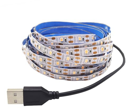 Vrabocry Striscia LED USB DC 5V SMD 3528 Rosa 5 m/16,4 piedi 300 LED Striscia LED con cavo USB, retroilluminazione per TV, desktop, laptop, illuminazione per cucina, illuminazione a corda, non