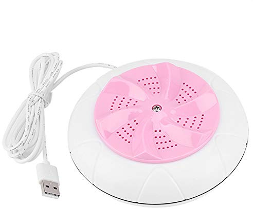 Aramox Mini Waschmaschine Tragbare Ultraschallwaschmaschinen -Turbinenreiniger Kompakt Leicht 5,1 Zoll 320 G USB -Antrieb für Reise Baby Wäsche mit Automatischem Power Off Still Design (PINK)