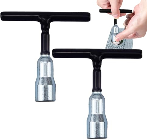 Wing Nuts Key - Manual Screwdriver - T Handle Wrench Made of Steel 2 Parts for Mechanical Work Maintenance Screw Hooks Eye Screws
