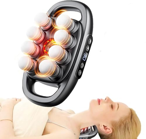 Evasea Massager, Evasea Revive - 16-Antrieb 8-Kopf-Massagepistolen-Set mit 30 Levels und 3 Modi, Massagepistole, Massage Gun Percussion Muskel Massagegerät zur Muskel Massage Entspannen (8 Head)