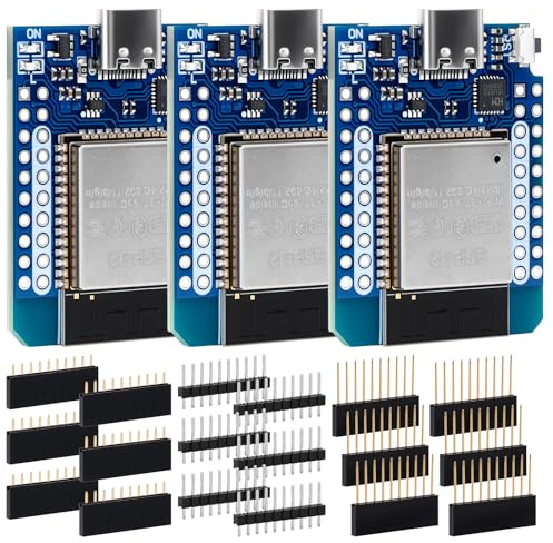 3 Pack ESP32 Mini-Entwicklungs Board mit Typ-C Anschluss NodeMCU WiFi Blue Tooth Modul mit CH9102F Chip, Kompatibel mit AR duino IDE IoT