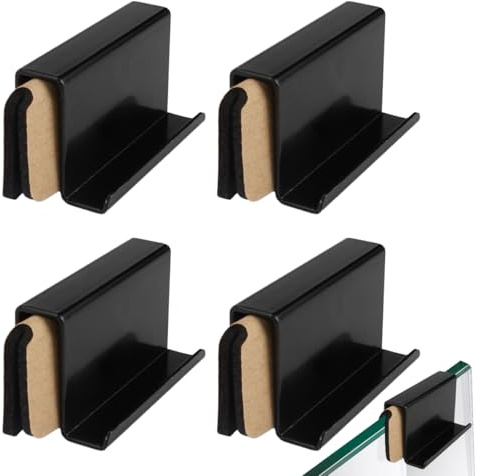 4 Stück Glas-Fingerkantenzug, Glastürgriff Ohne Bohren, Glastür Griff | Selbstklebende Glastürgriffe, Verdeckter Griff für Vitrinentür, für Rahmenlose Glastüren mit Einer Dicke von 5-6mm