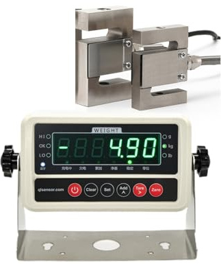 Wägezelle Typ S mit E360 LCD-Anzeige, Gewichtsmesssensor, Verstärker, Wägetransmitter, Digitalanzeige Zugspannungsprüfung(50kg with Indicator)