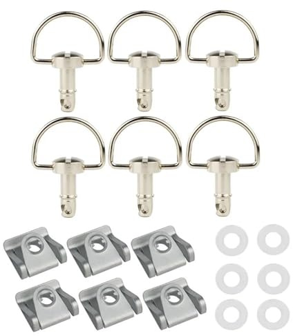 Vis Et Boulons pour Moto pour Ducati 749 916 996 998 999, Boulons De Carénage De 17 Mm Fixations À Anneau en D Boulons Rivet À Quart De Tour Kits De Boulons De CaréNage(Argent,6 pièces)