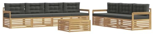 vidaXL Outdoor-Sofagarnitur 8 pcs Weiß und Anthrazit 79 x 79 x 37 cm, Garten Sofa, modernes Outdoor-Mobiliar, Bequeme Lounge-Ecke für Terrasse und Patio