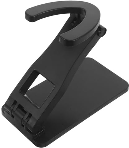 Universal Foldable Barcode Scanner Holder Adjustable Angle Black Abs | Wide Nonslip Cradle, Sturdy Base with Reinforced Footing, Secure Grip and Desktop Stability