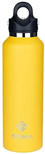 RevoMax V2 - Botella de agua sin rosca térmica y al vacío, sin torsión, con tapa de apertura y cierre de un solo clic para 36 horas de hielo frío – Boquilla estándar - DWF-20137B, 20 OZ, Lemon Yellow
